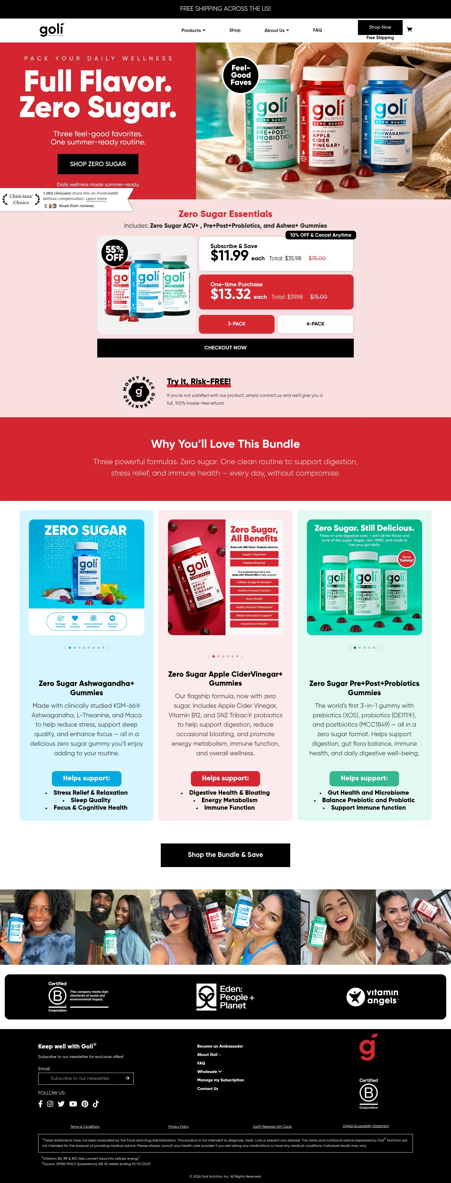 Goli landing page