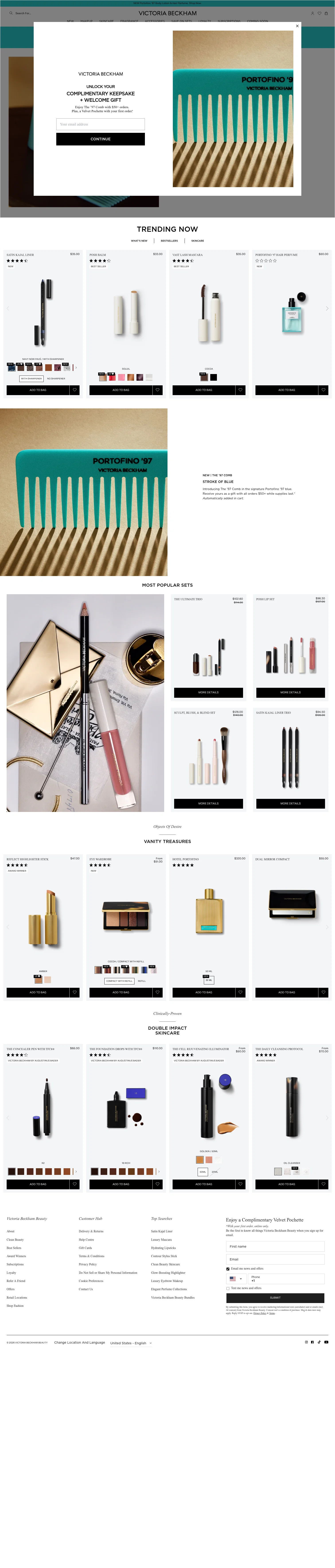 Victoria Beckham Beauty landing page