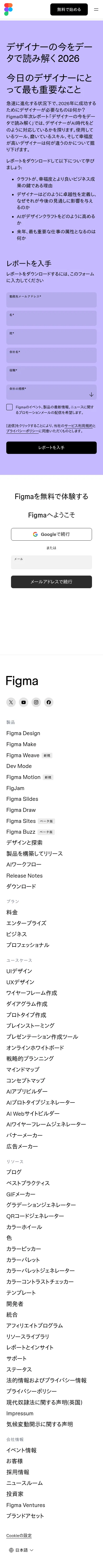 figma.com/ja-jp/reports/state-of-the-designer-2026 on mobile, full screenshot