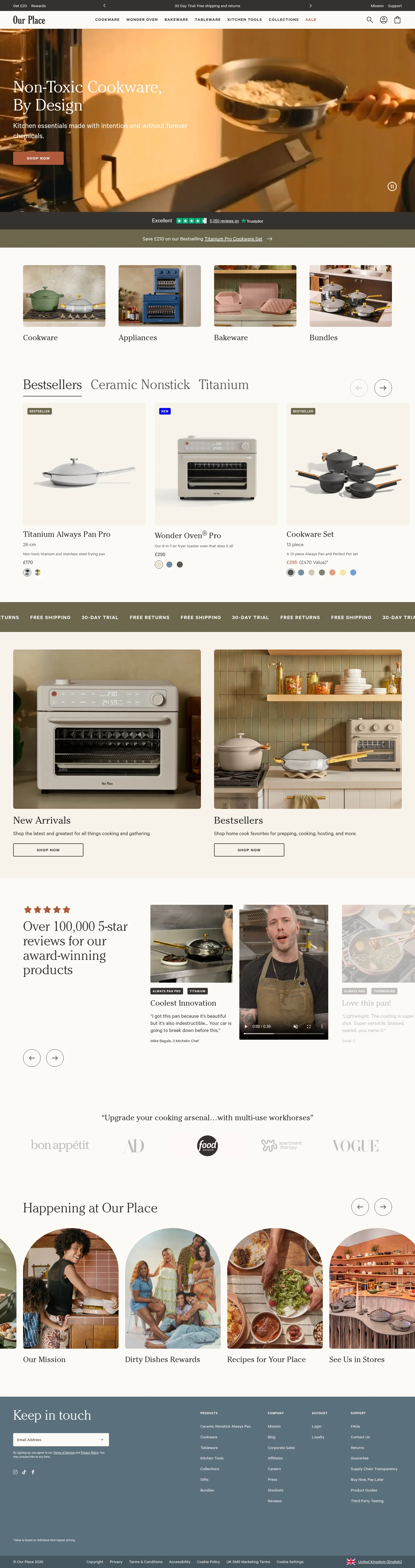 Our Place landing page