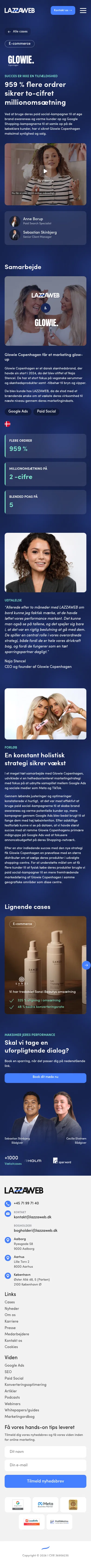lazzaweb.dk/cases/glowie-copenhagen on mobile, full screenshot