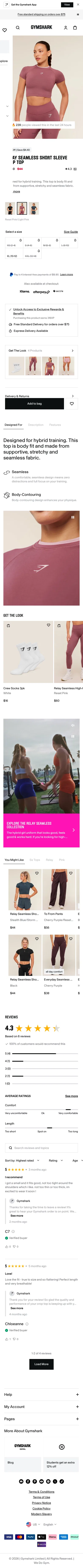 us.checkout.gymshark.com/products/gymshark-interval-seamless-short-sleeve-crop-top-ss-tops-reset-pink-ss26 on mobile, full screenshot