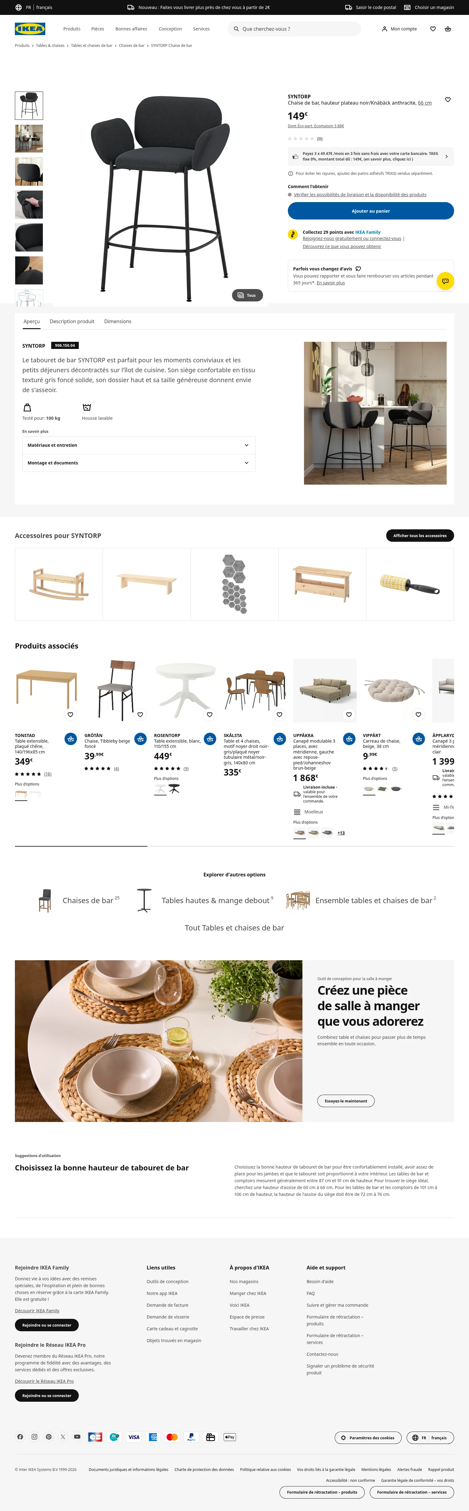 ikea.com/fr/fr/p/syntorp-chaise-de-bar-hauteur-plateau-noir-knaebaeck-anthracite-90615004 on desktop