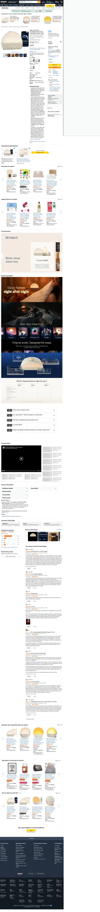 amazon.com/Hatch-Sleep-Bedside-Tracker-Machine/dp/B0GV4YDWM5 on mobile, full screenshot