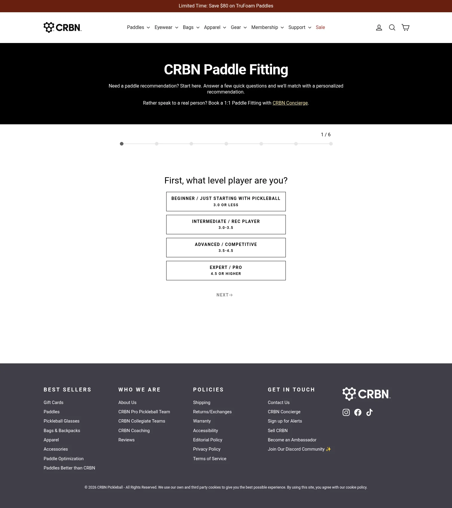 CRBN Pickleball landing page