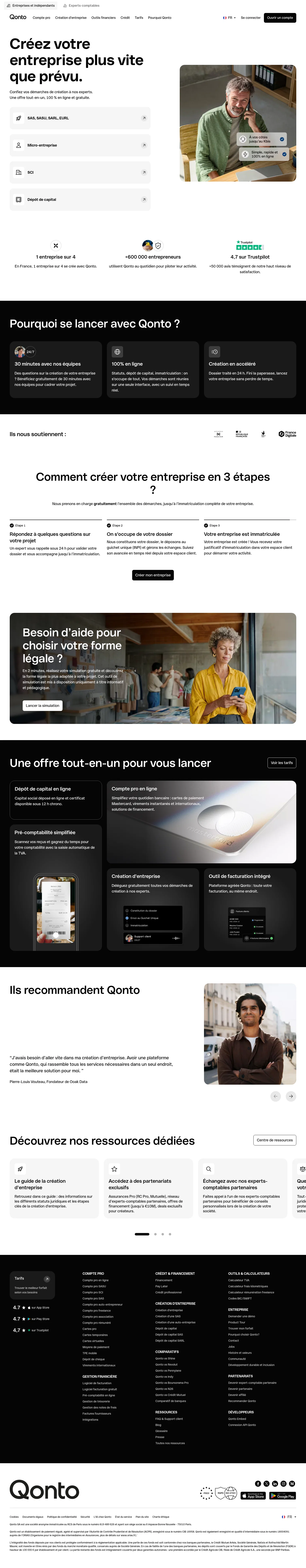 Qonto landing page