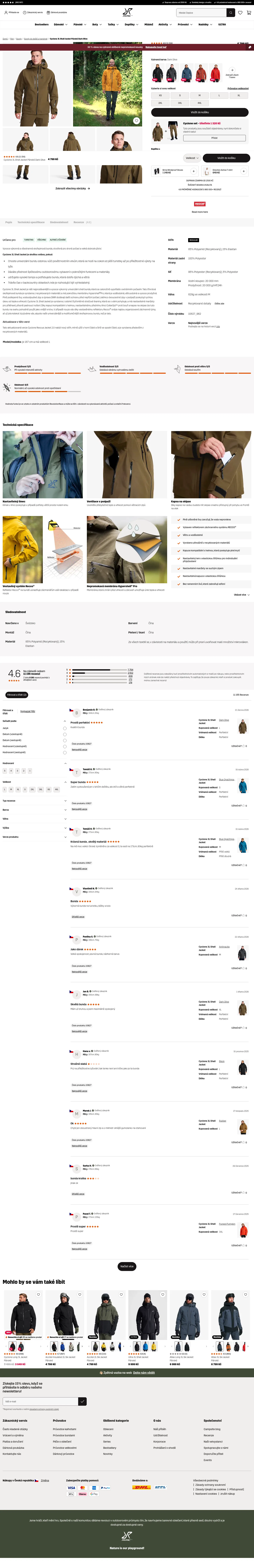 revolutionrace.cz/pani/bundy/svrchn%C3%AD-bundy/cyclone-3l-shell-jacket-men on desktop, full screenshot