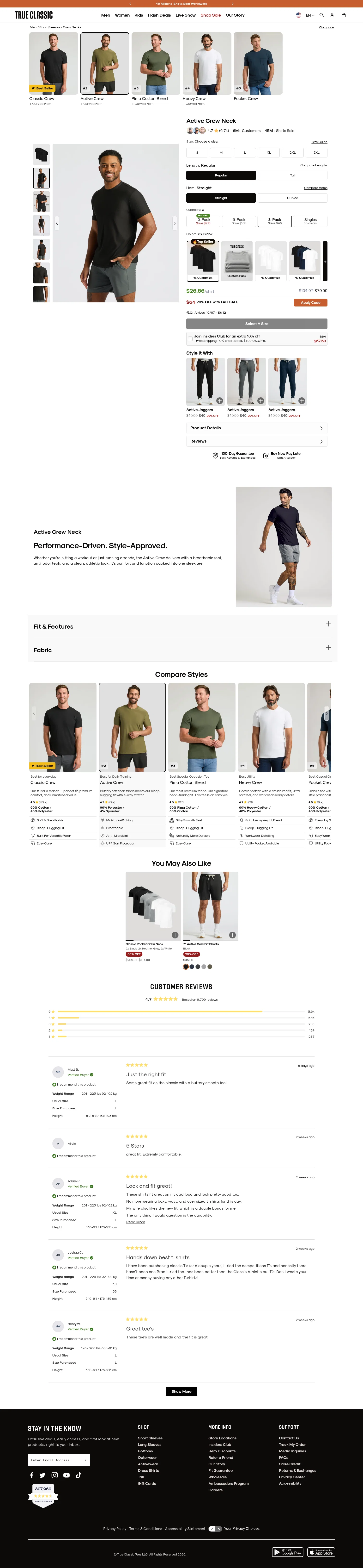 trueclassictees.com/products/all-black-active-crew-3-pack on desktop