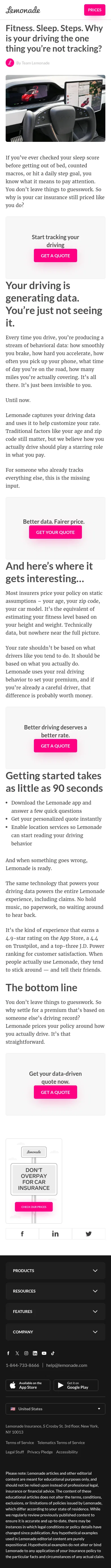 lemonade.com/blog/why-is-your-driving-the-one-thing-youre-not-tracking on mobile, full screenshot