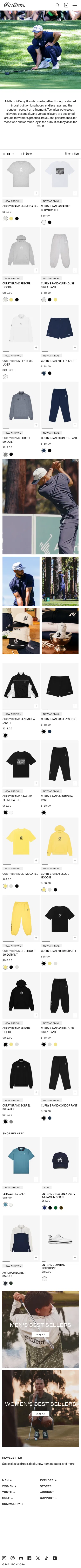 malbon.com/collections/curry-brand on mobile, full screenshot