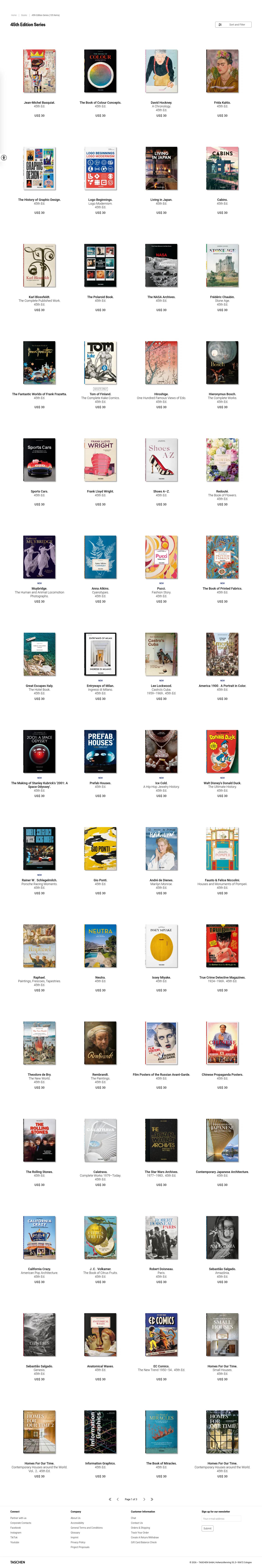taschen.com/en/books/45th-edition-series on desktop, full screenshot