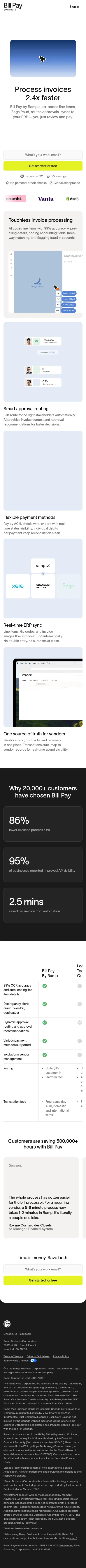 billpay.com on mobile, full screenshot