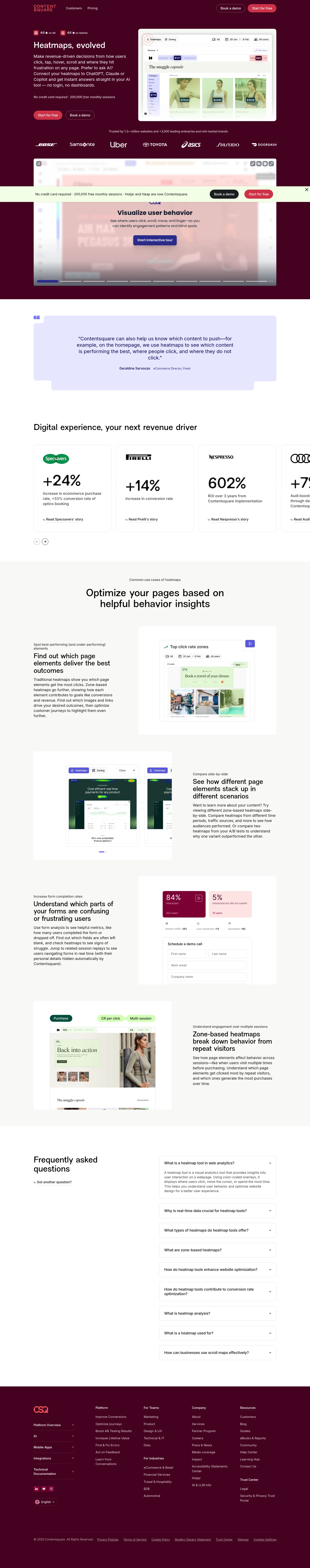 Contentsquare landing page