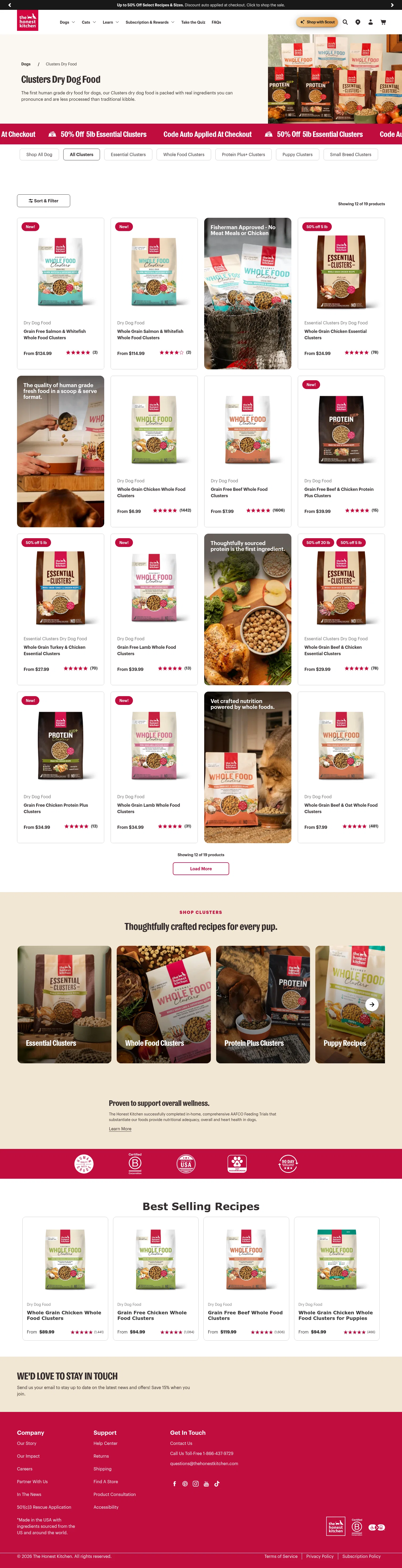 The Honest Kitchen landing page