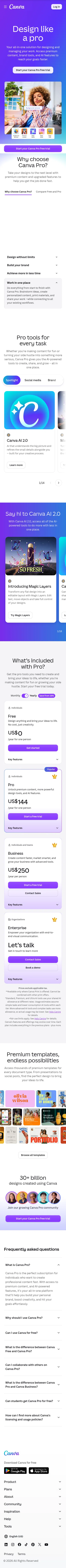 canva.com/pro on mobile, full screenshot