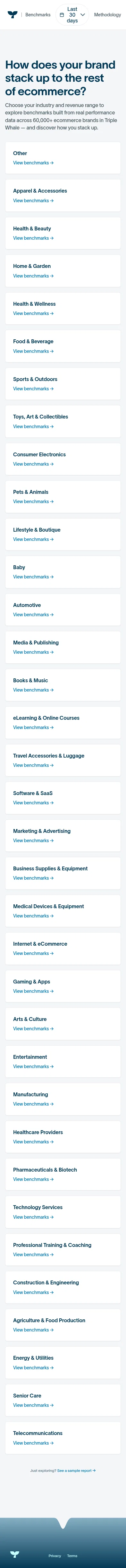 benchmark.triplewhalelabs.com on mobile