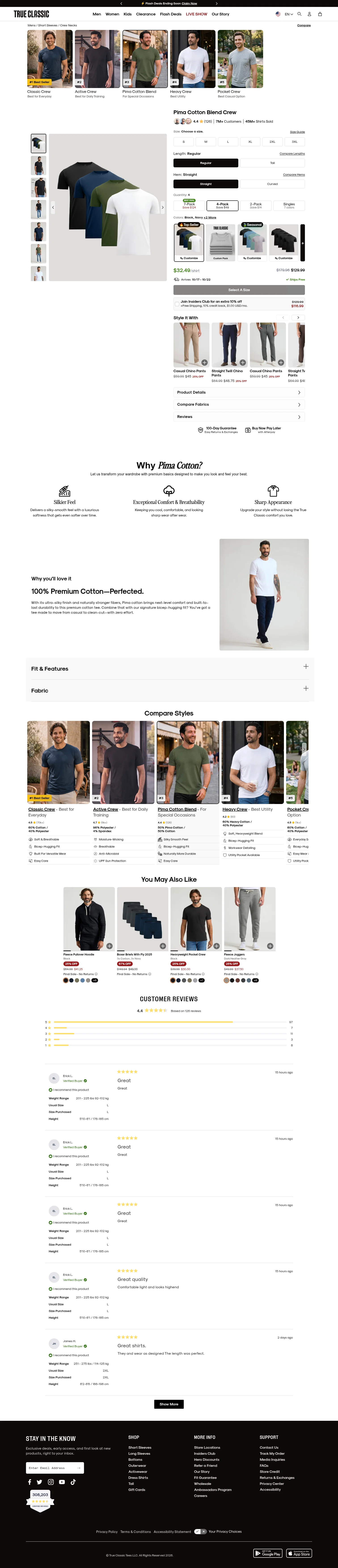 trueclassictees.com/products/pima-cotton-blend-crews-tees-4-pack on desktop