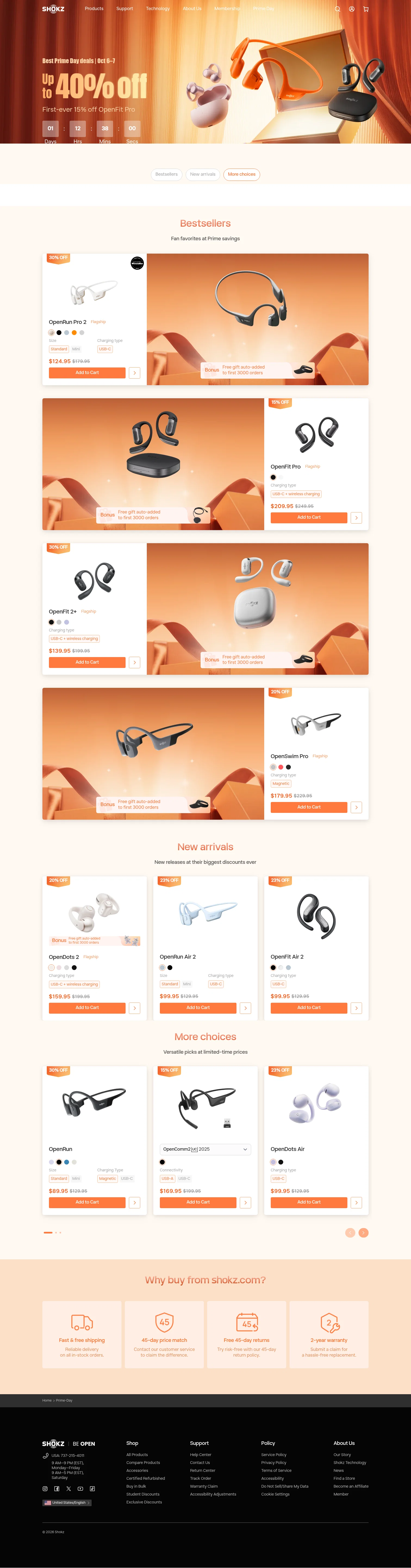 Shokz landing page