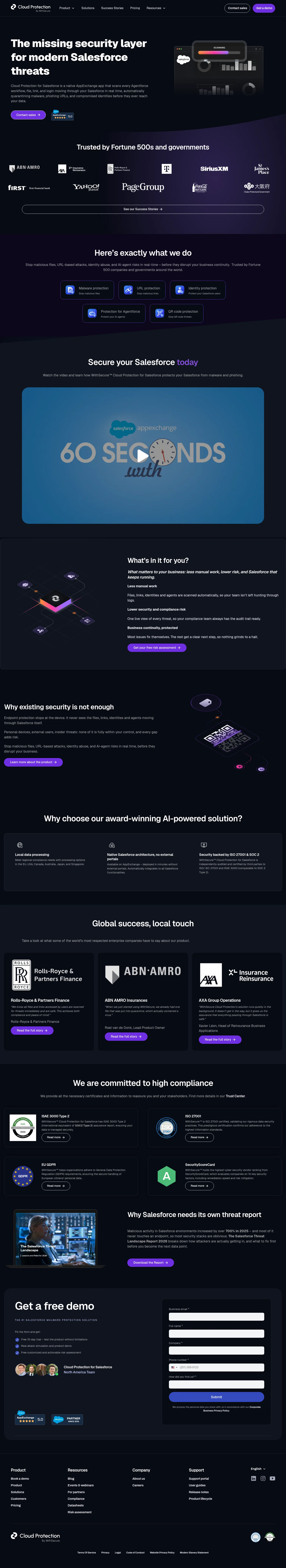 Salesforce landing page