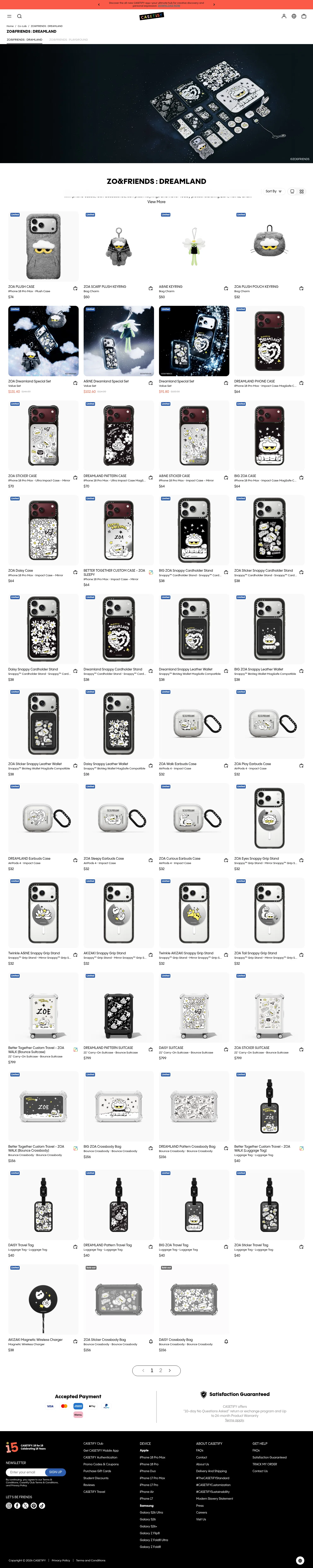 casetify.com/co-lab/zo-n-friends-d2 on desktop, full screenshot