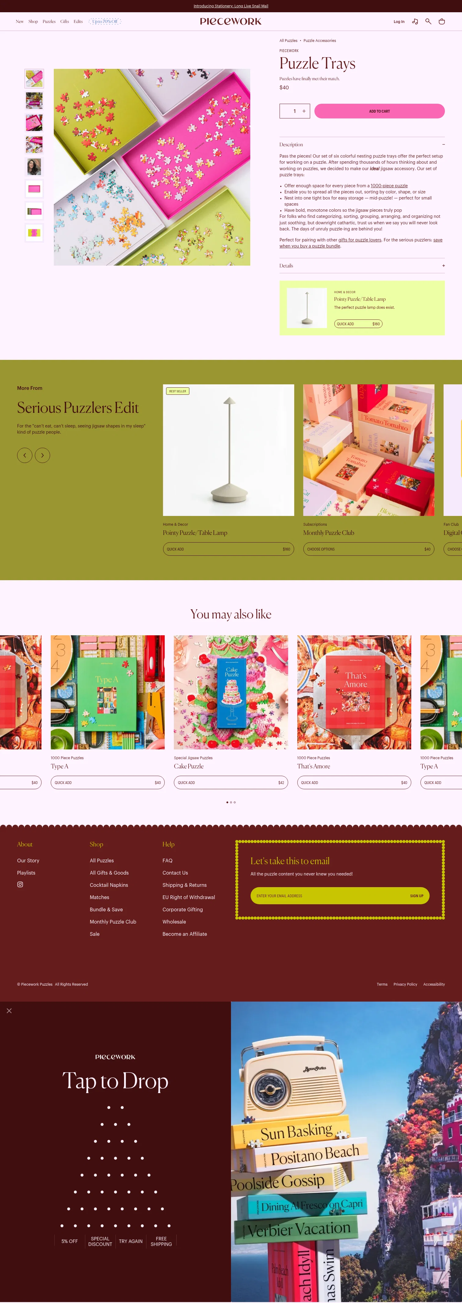 Piecework Puzzles landing page