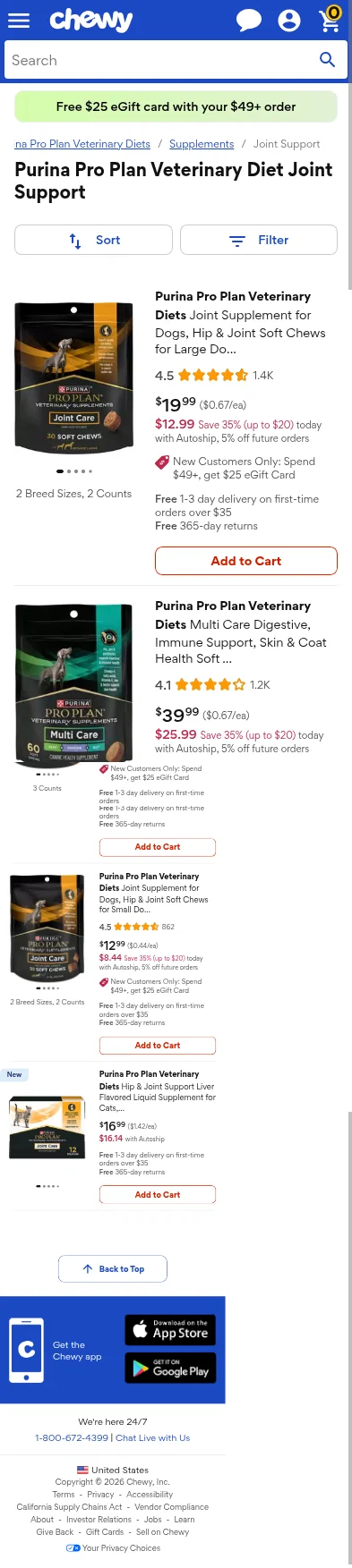 chewy.com/brands/joint-support-155974 on mobile