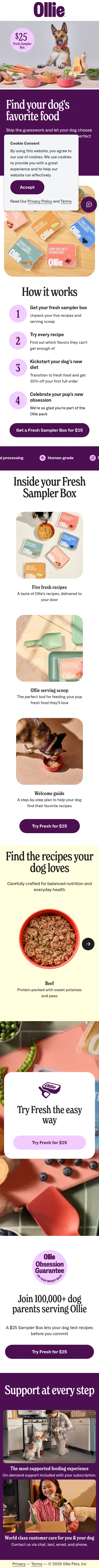 ollie.com/sampler on mobile