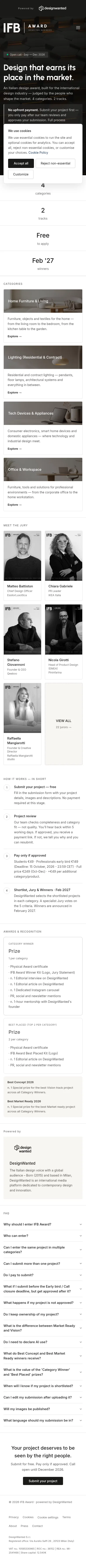 ifbaward.designwanted.com on mobile, full screenshot
