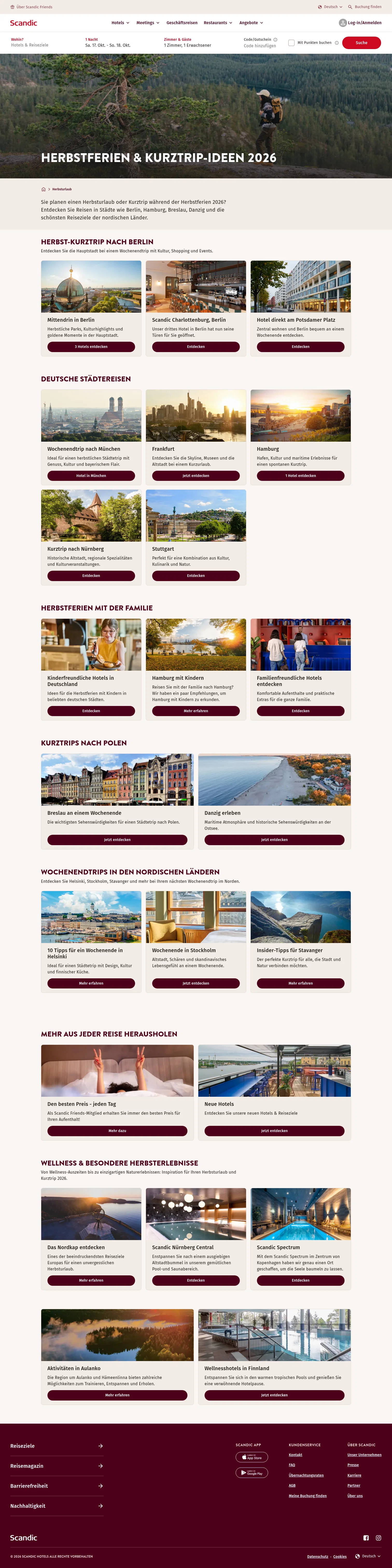 Scandic landing page