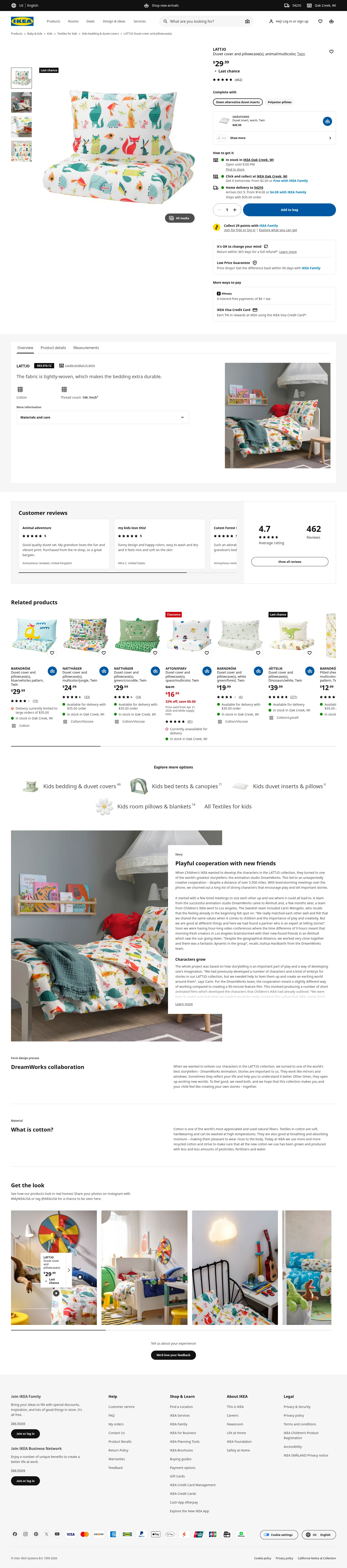 ikea.com/us/en/p/lattjo-duvet-cover-and-pillowcase-s-animal-multicolor-00351012 on desktop