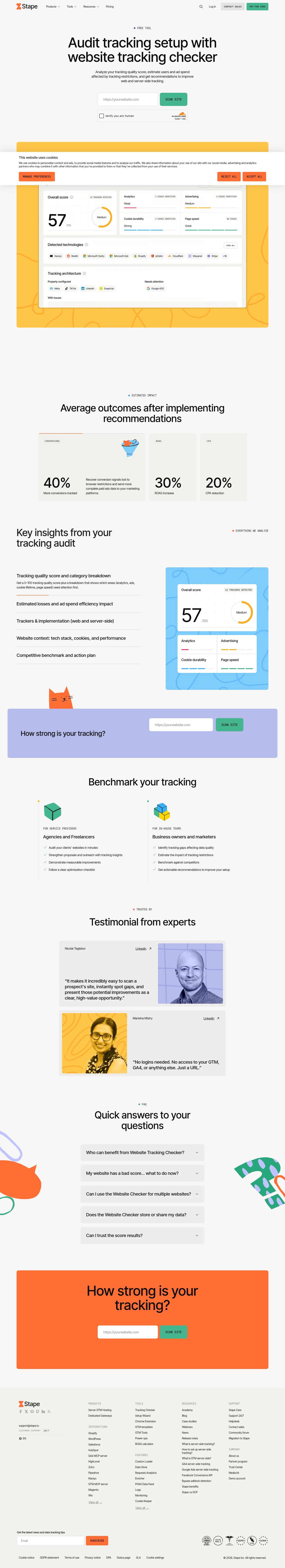 Stape landing page