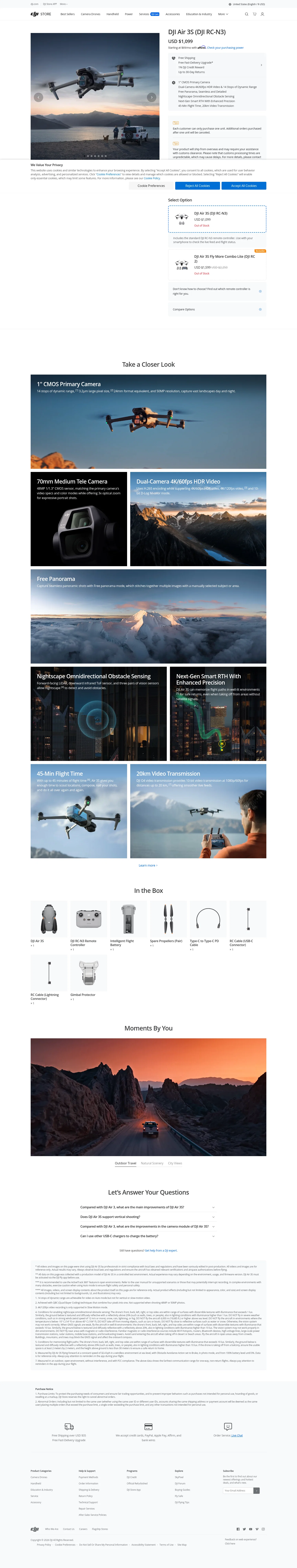 store.dji.com/product/dji-air-3s on desktop