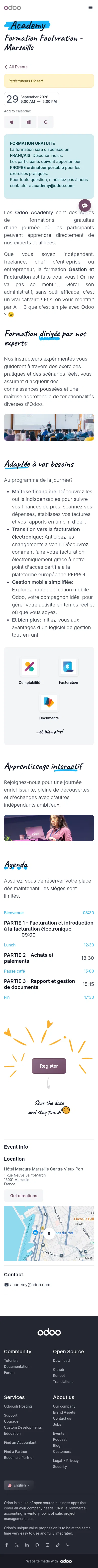 odoo.com/event/formation-facturation-marseille-11813/register on mobile, full screenshot