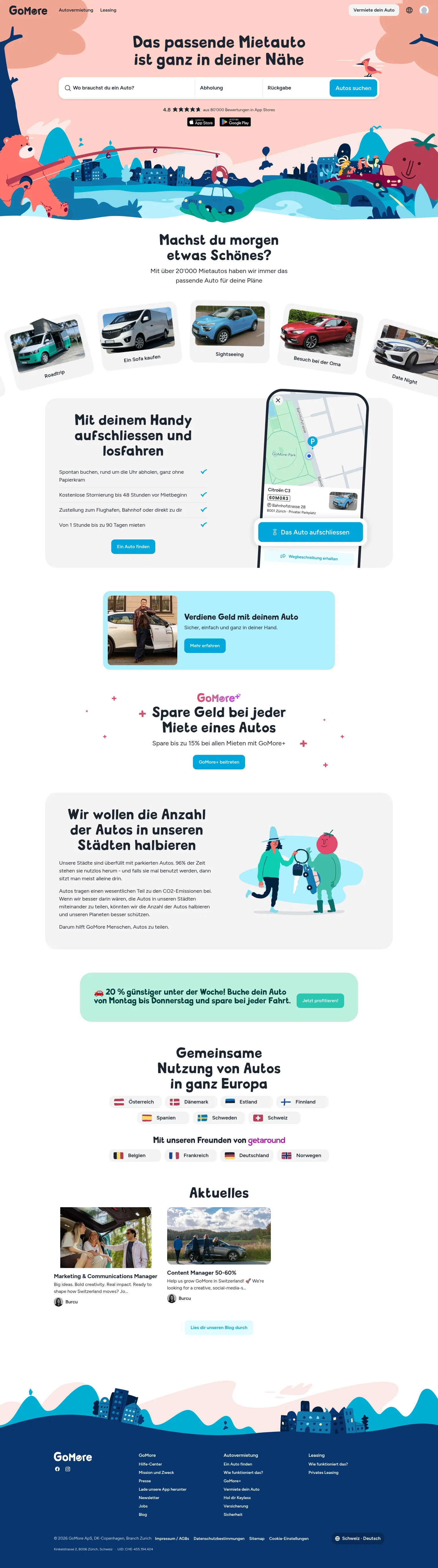 gomore.ch on desktop