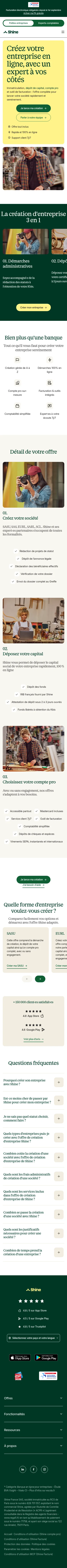 shine.fr/creation-entreprise on mobile