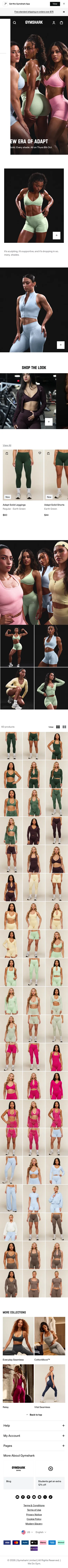 gymshark.com/pages/whitney on mobile, full screenshot