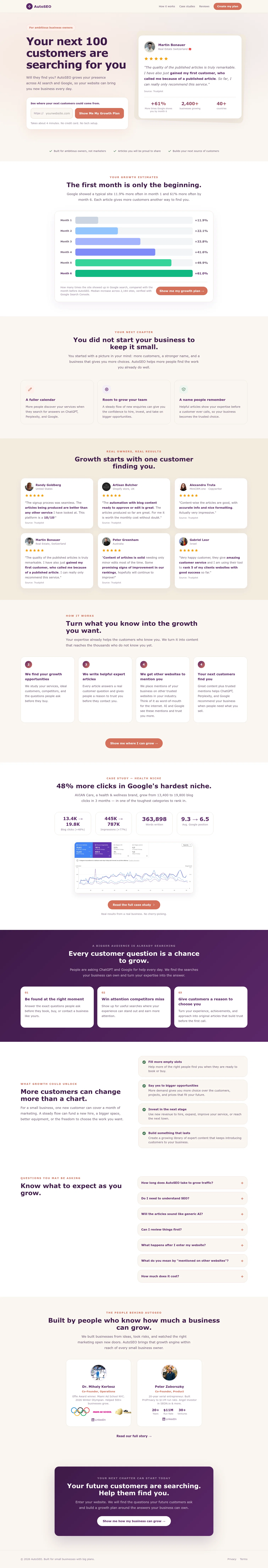 AutoSEO landing page