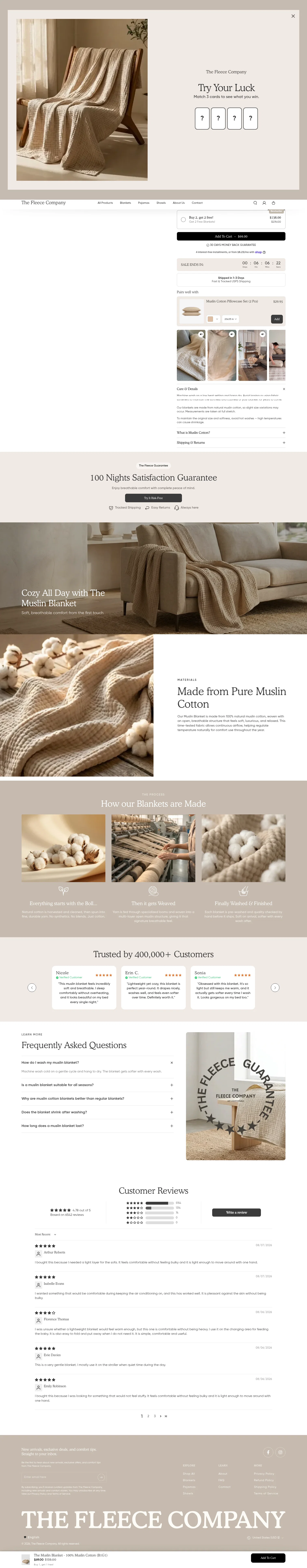 thefleececompany.com/collections/blankets/products/the-muslin-blanket on desktop