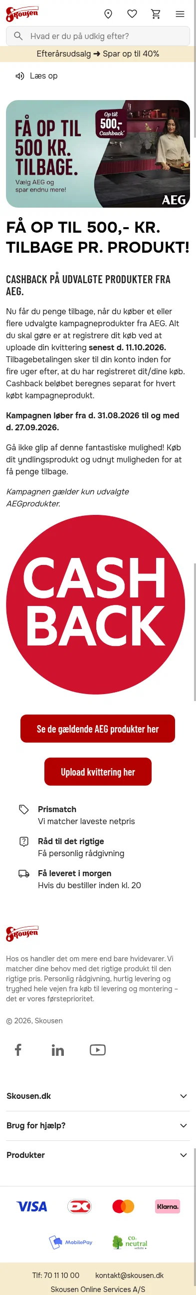 skousen.dk/pb/aeg-cashback on mobile