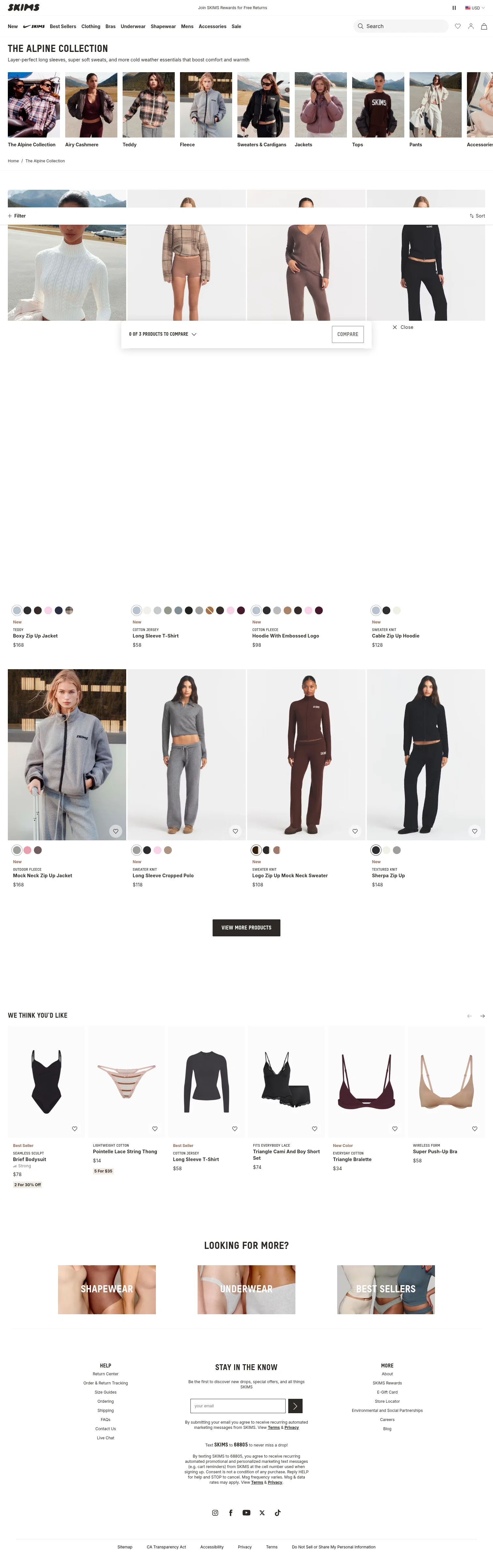SKIMS landing page