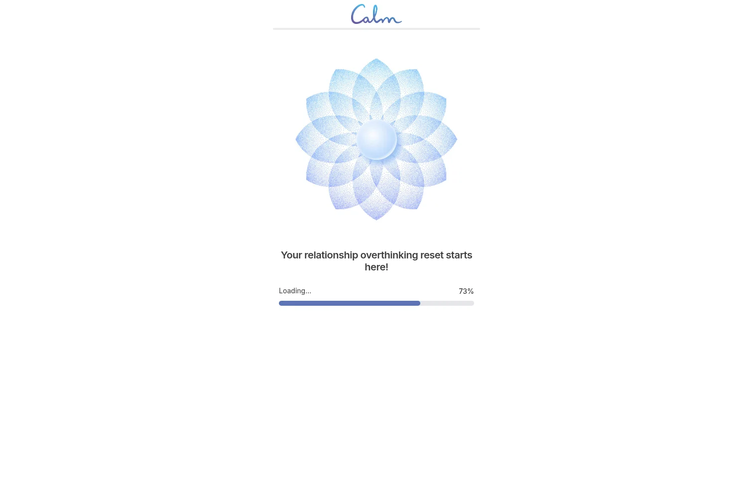 Calm landing page