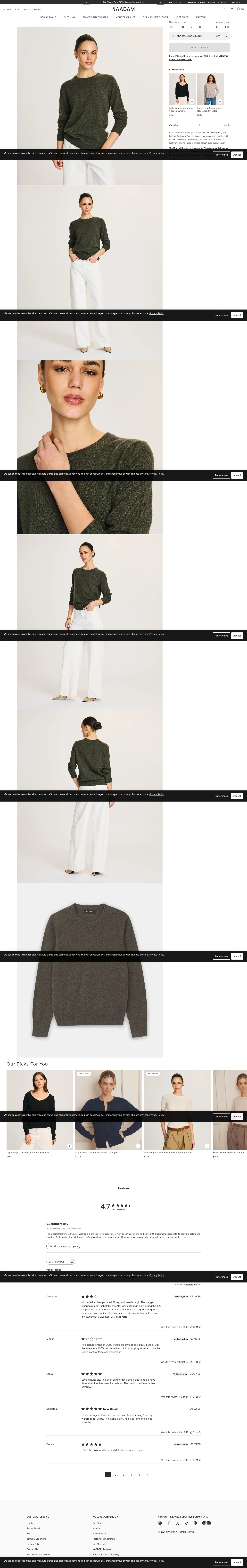 naadam.co/products/the-original-sweater-womens on desktop, full screenshot