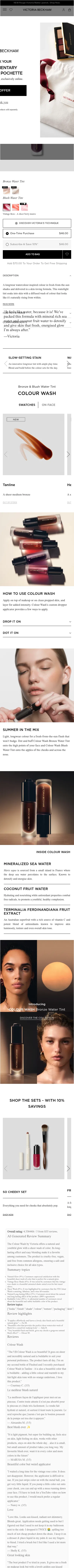 victoriabeckhambeauty.com/products/colour-wash on mobile, full screenshot