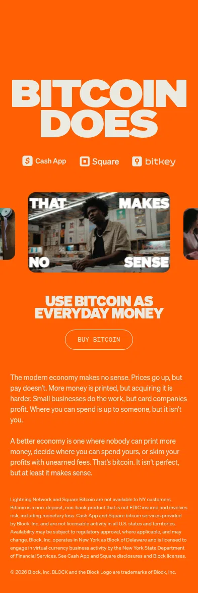 block.xyz/bitcoin/does on mobile, full screenshot