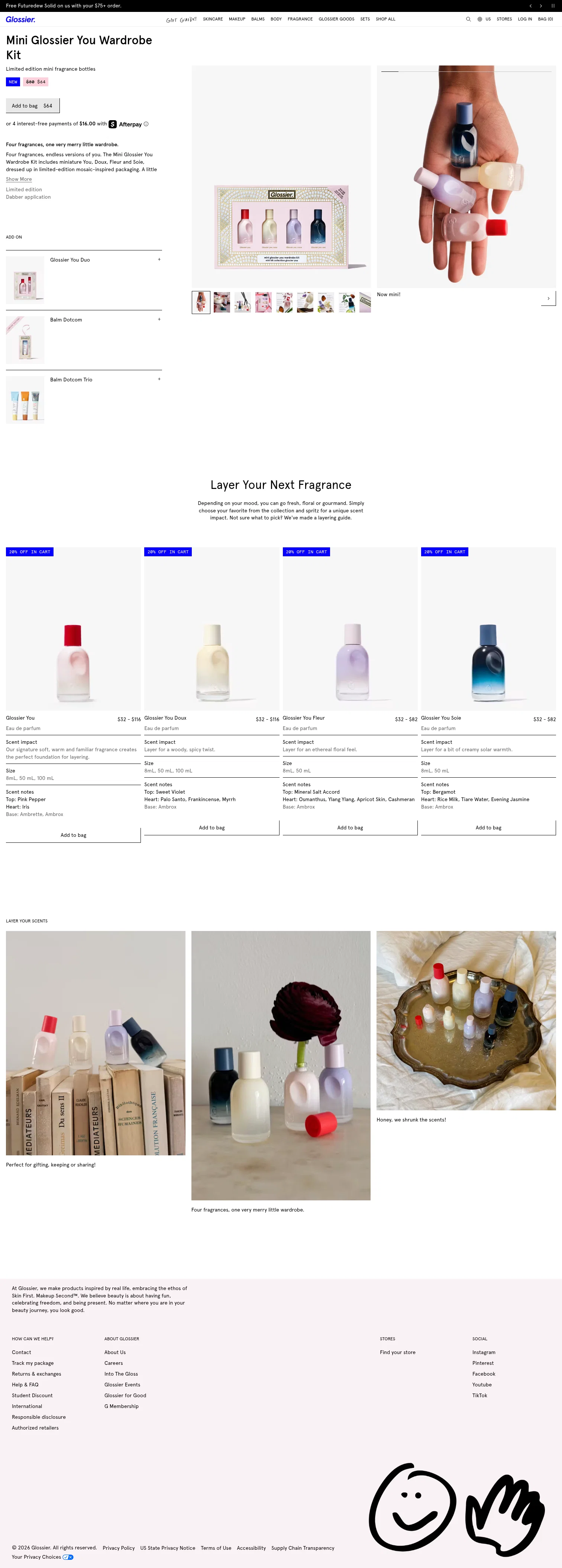 Glossier landing page