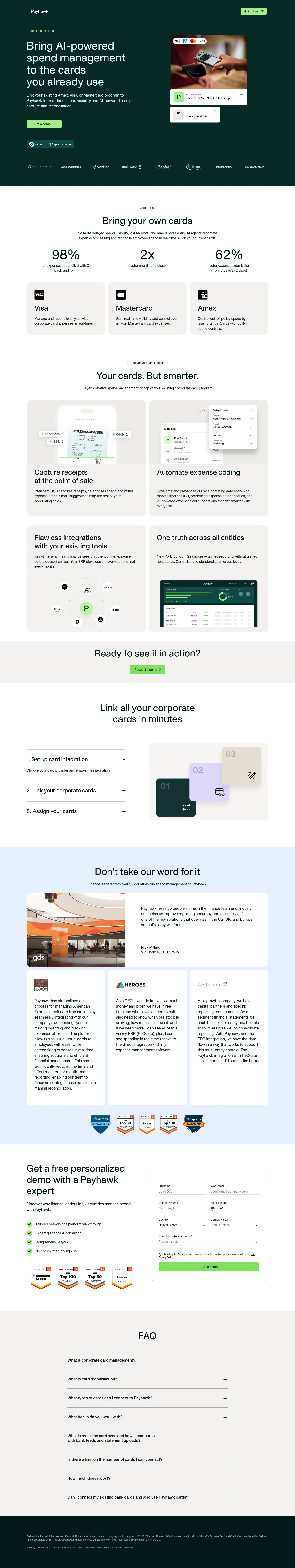 payhawk.com/en-us/lp-corporate-card-management-link-control on desktop, full screenshot