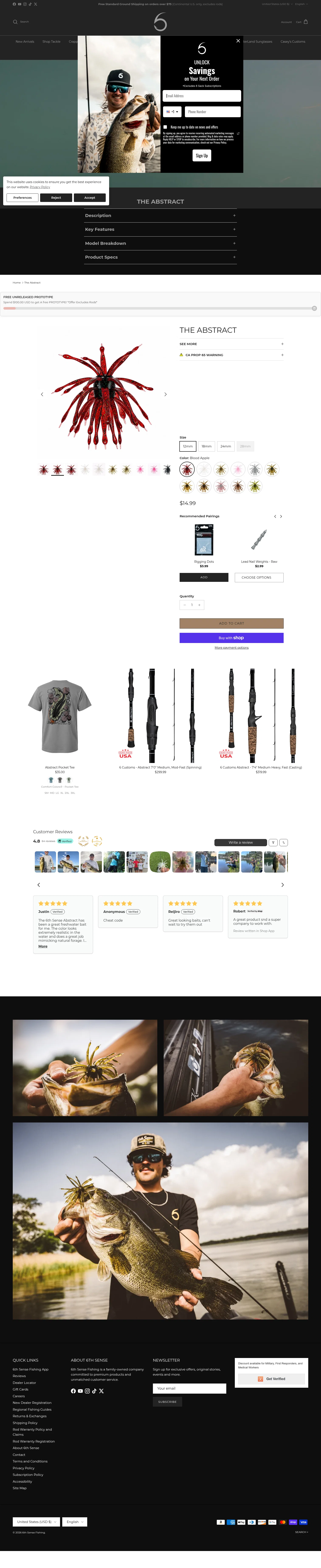 6th Sense Fishing landing page