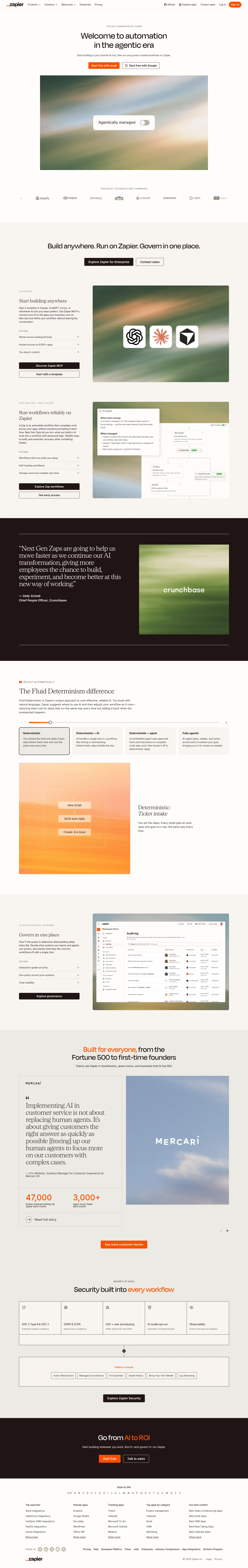 Zapier landing page