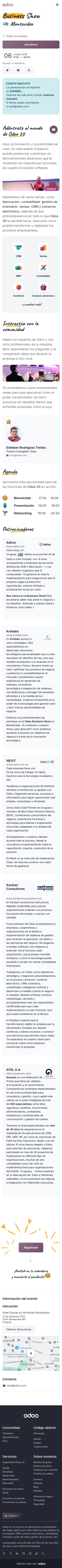 odoo.com/es_ES/event/montevideo-uruguay-business-show-12480/register on mobile, full screenshot