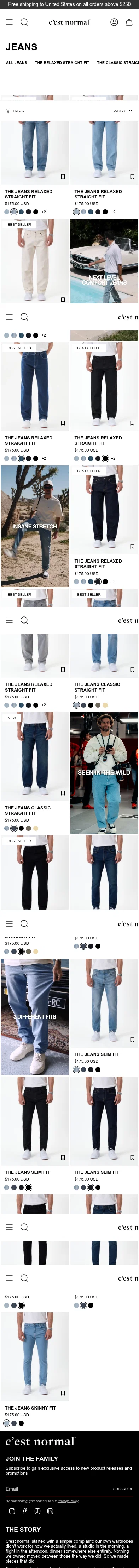 cestnormal.com/collections/jeans on mobile
